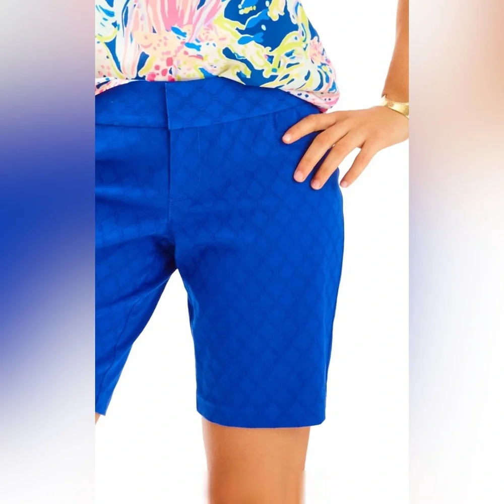 NWT Lilly Pulitzer Gardinia Shorts Brilliant Blue 9 Inch Size 0 - Picture 1 of 4
